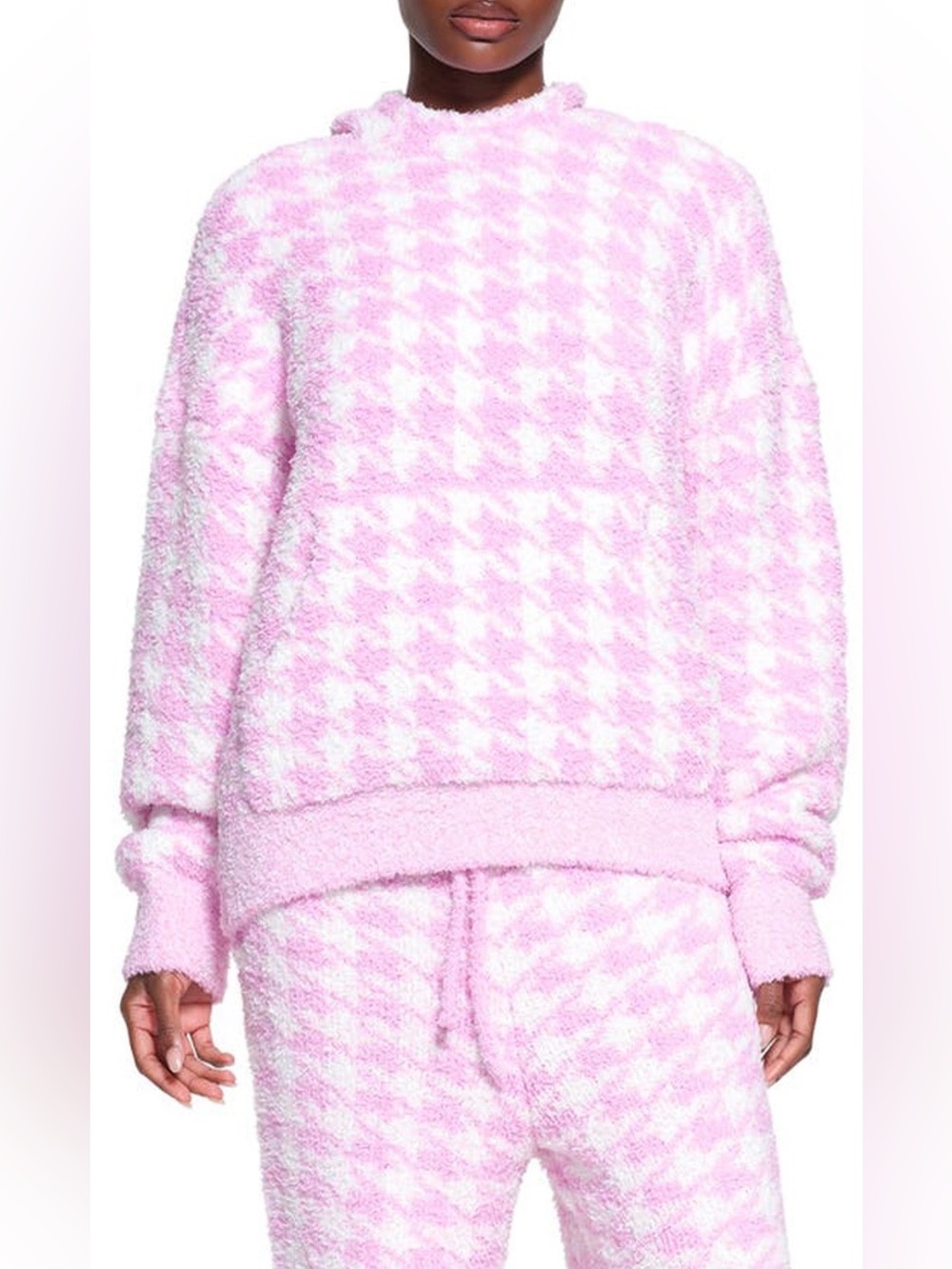 Skims Cozy Knit Hoodie in Petal
